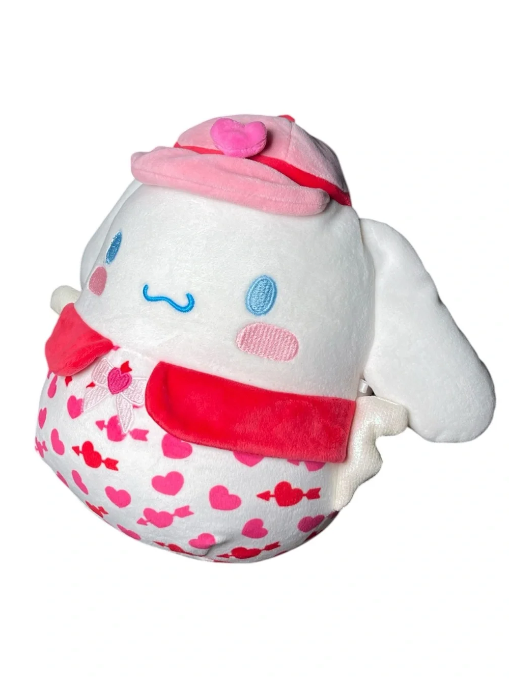 Sanrio Cinnamoroll Plush with Red and Pink Heart Pattern valentine’s Day Pillow